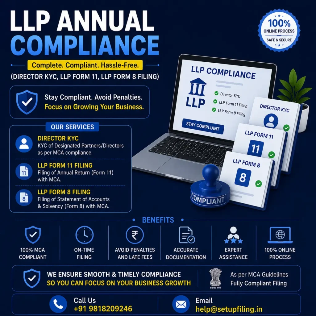 LLP Annual Return, LLP Annual Compliance, LLP Form 8 Filing, LLP Form 11 Filing