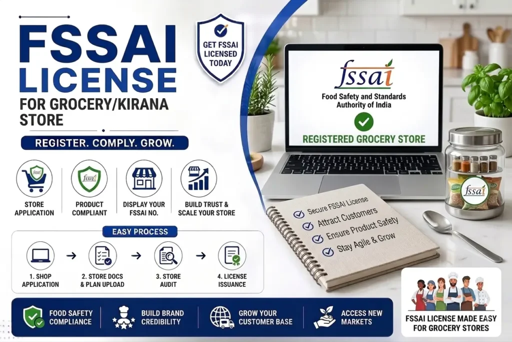 how to apply for an FSSAI license for grocery/kirana store online