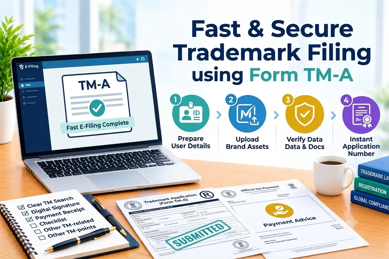 Fast Trademark Application Filing (Form TM-A) India - SetupFiling.in Fast trademark application filing with Form TM-A