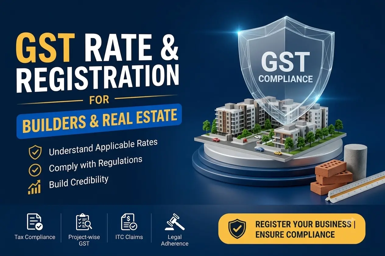 GST Rate and Registration for Builders | GST Guide - SetupFiling.in GST rate and registration process for builders and real estate developers
