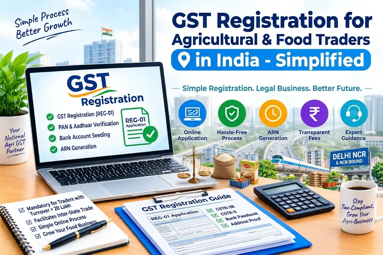 GST Registration for Agricultural & Food Traders - SetupFiling.in GST registration for agricultural and food traders - GSTIN application support