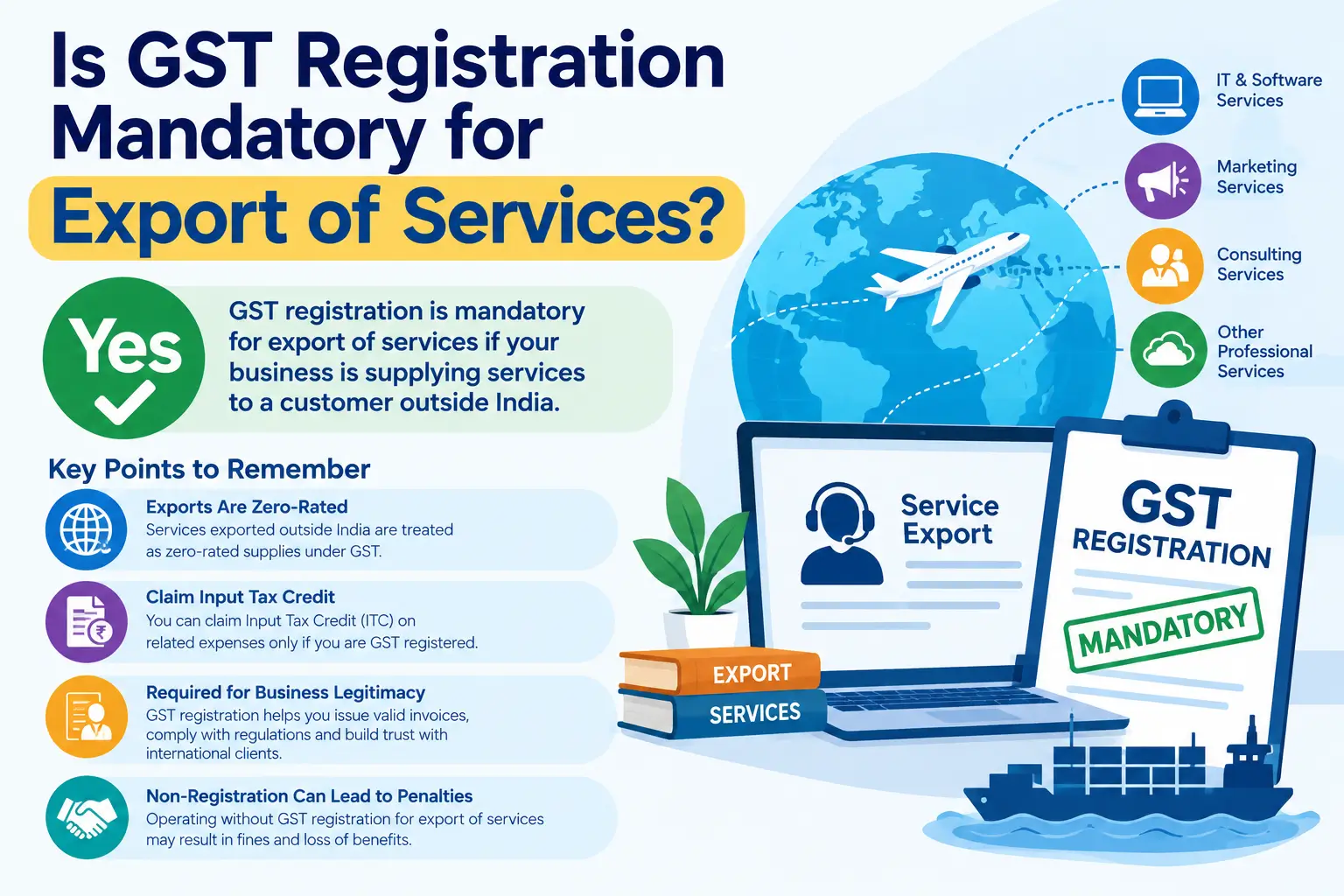 Is GST Registration Mandatory for Export of Services? - SetupFiling.in Is GST registration mandatory for export of services - GST registration for service exports