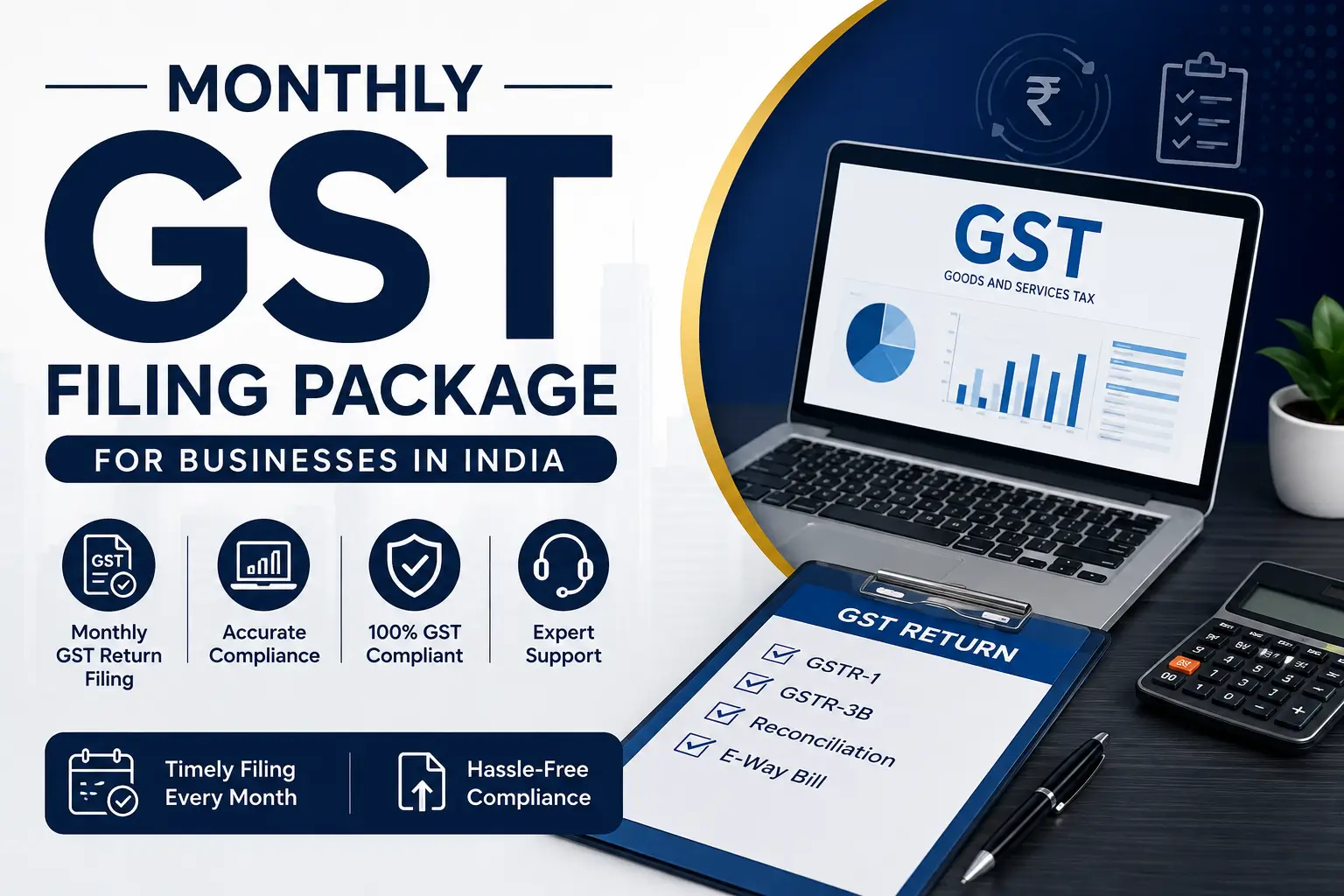 Monthly GST Filing Package Pricing in India - SetupFiling.in Monthly GST filing package pricing in India - GSTR-1 and GSTR-3B filing plans