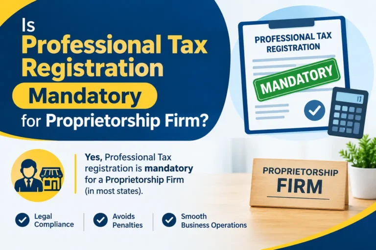 Is professional tax registration mandatory for a proprietorship firm in India