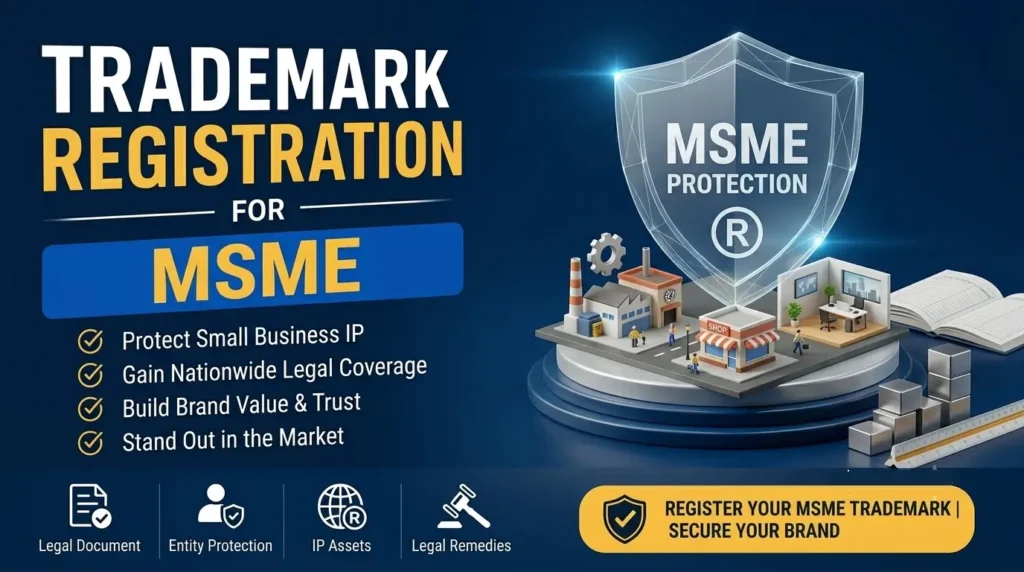 Image Caption: Trademark Registration for MSME helps protect your brand name, logo, and business identity from unauthorized use.
