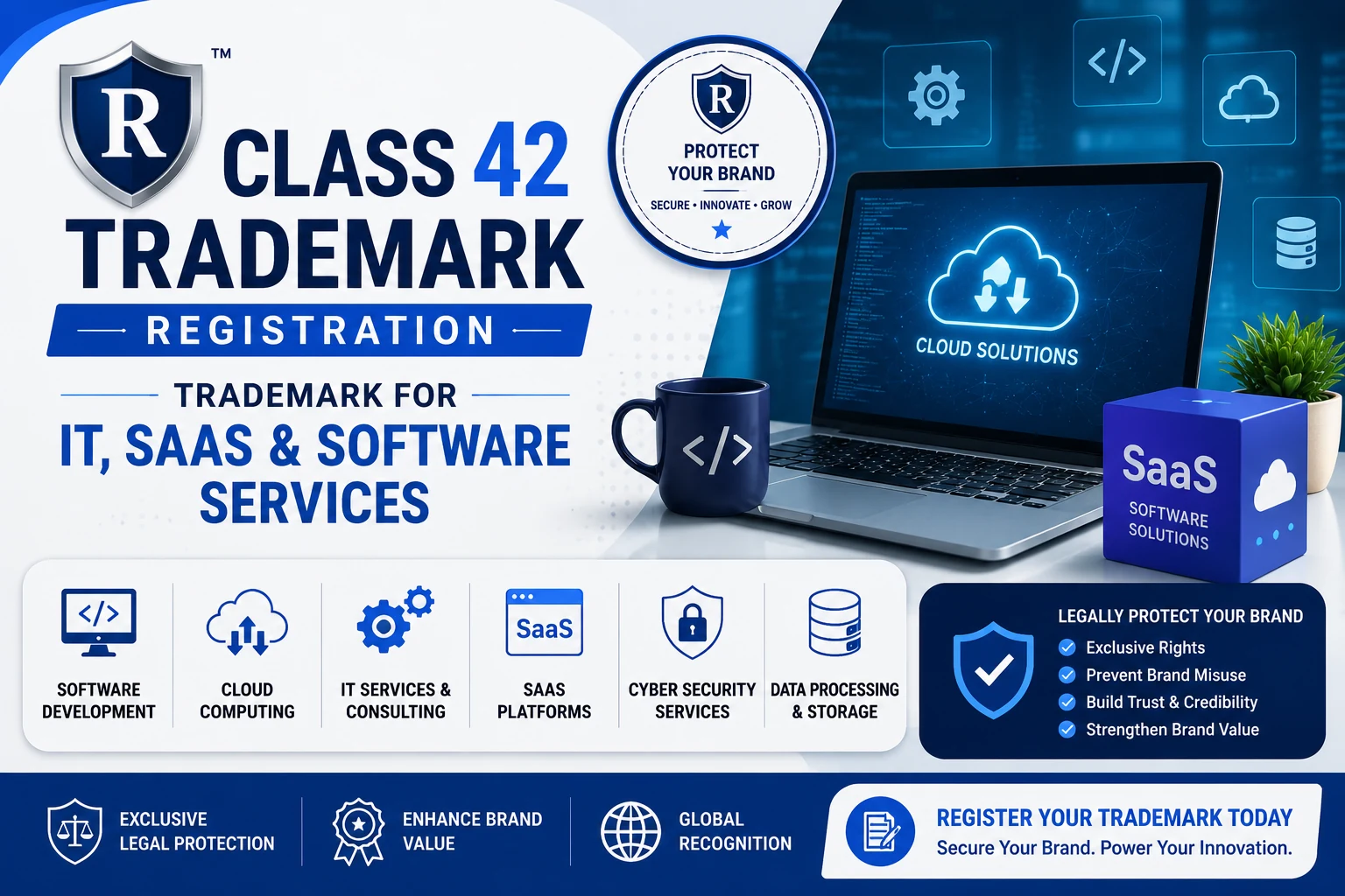 Class 42 Trademark Registration – IT, SaaS & Software Services - SetupFiling.in Class 42 trademark registration for IT, SaaS and software services