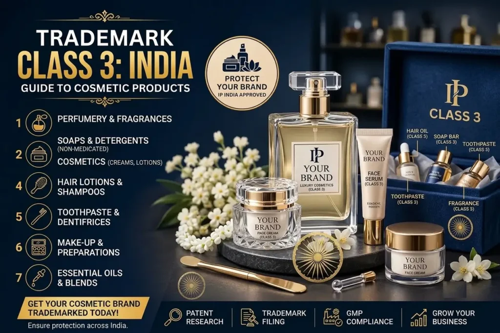 Trademark Class 3 cosmetic products in India