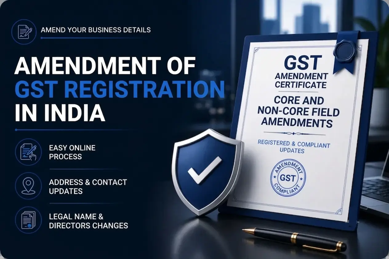 Amendment of GST Registration in India – Online GST Update - SetupFiling.in Amendment of GST registration in India