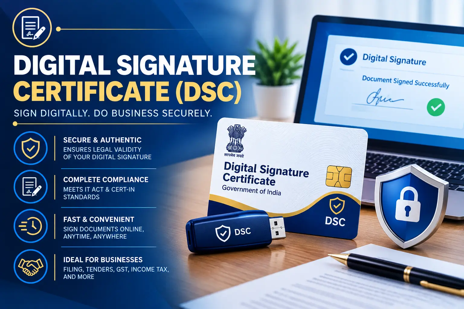 Digital Signature Certificate (DSC) in India – Online DSC - SetupFiling.in Digital Signature Certificate DSC online application with USB token