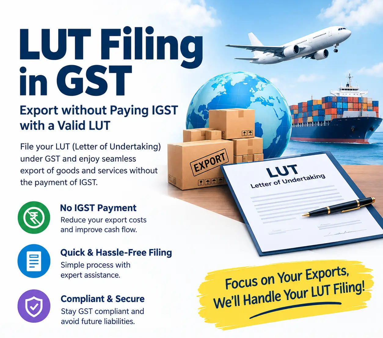 LUT in GST for export of goods and services in India
