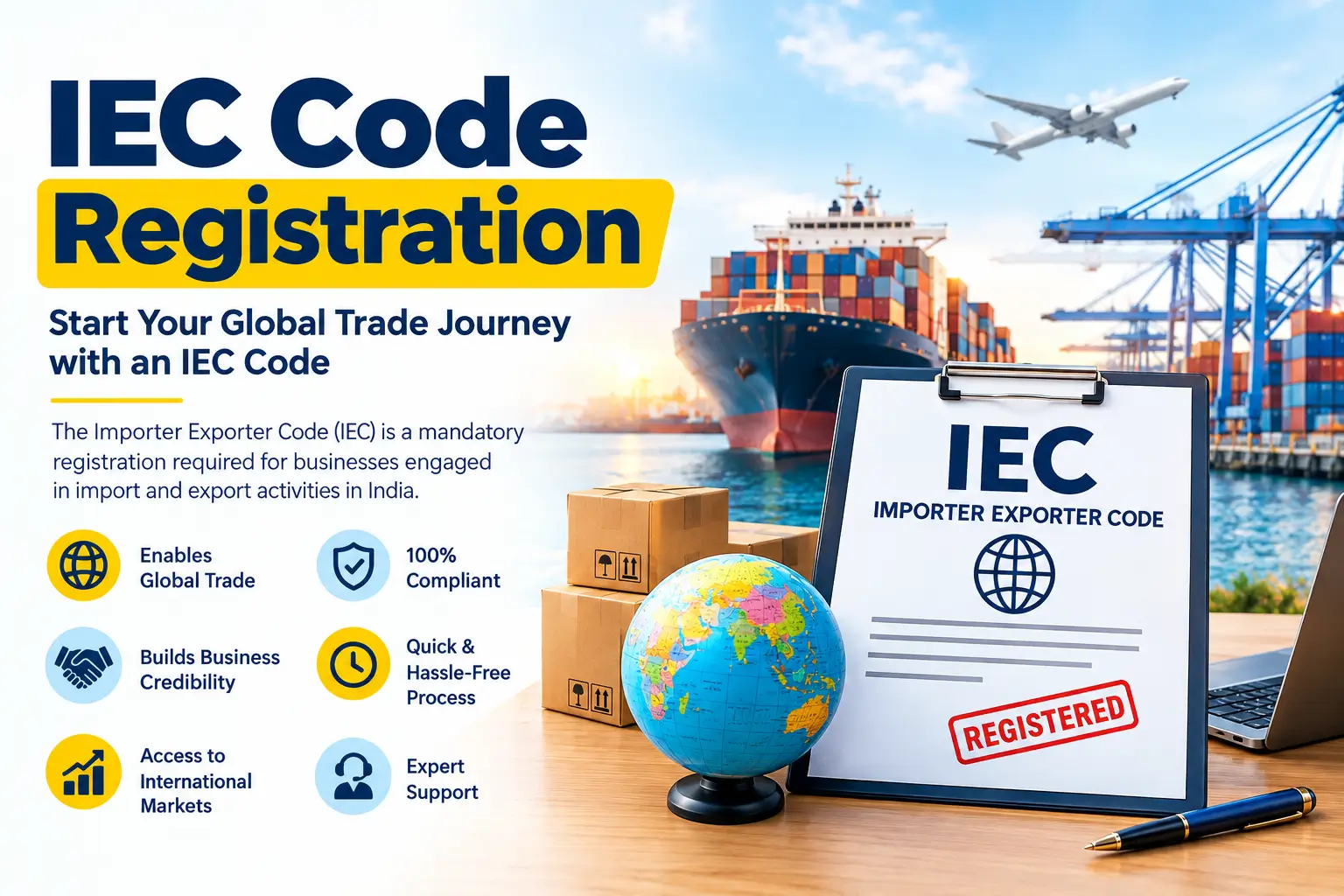 IEC Code Registration online in India for import and export businesses